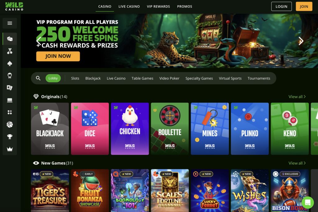 Wild Casino Online in California